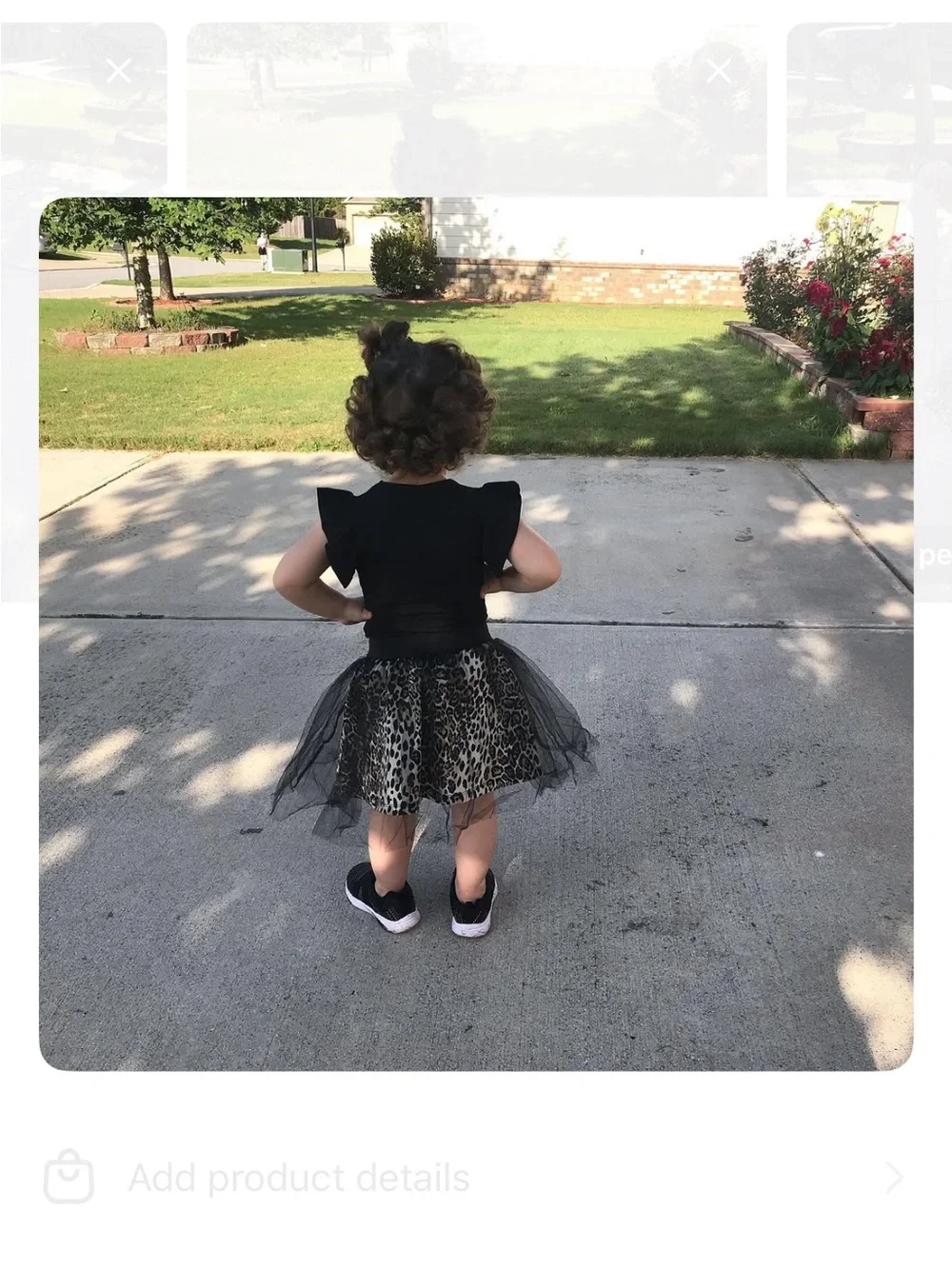 Girls Black and Leopard Tulle Skirt Costume Set with Purse